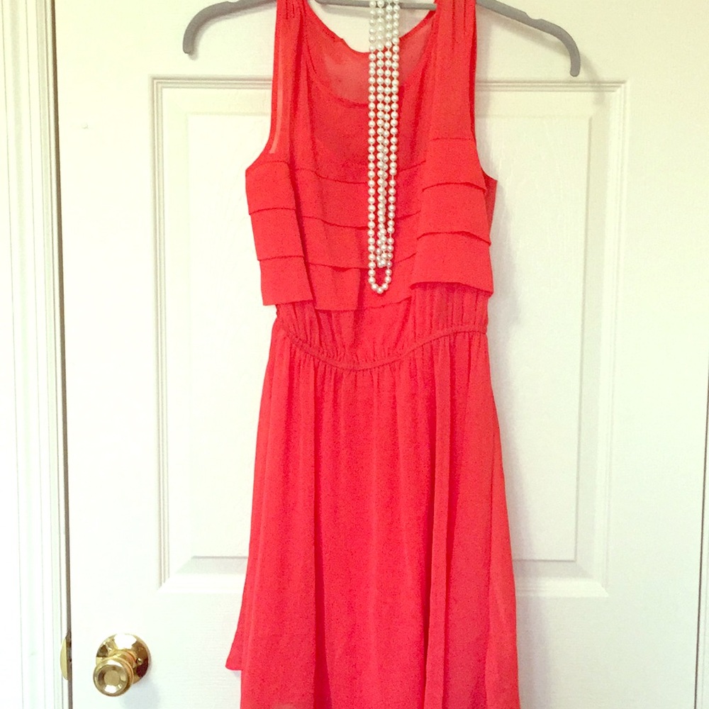 Red Orange colored dress